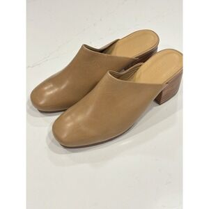 NWOB Nisolo Women's All-Day Heeled Mule Almond Women's 6 slip on leather 1624